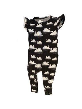 Posh Peanut One-Piece Romper with Swan Print